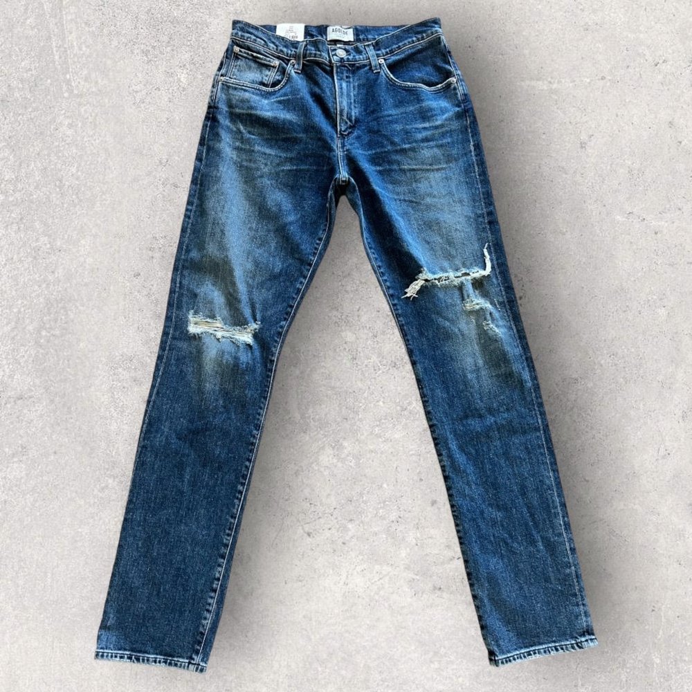 AGOLDE Blade Men's Skinny Jeans in Sonic Destruction, size 32
